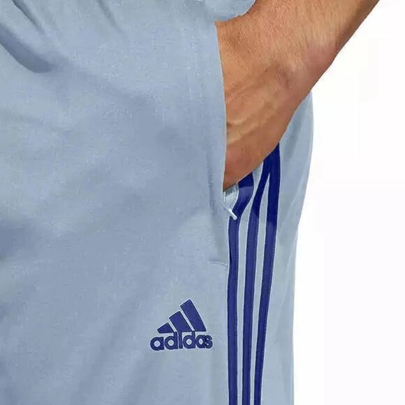 Adidas Mens Active Stripe Running Workout Shorts Light Blue Size XXL Gym Athleti - Picture 4 of 6